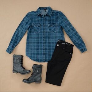 Denim Plaid Shirt